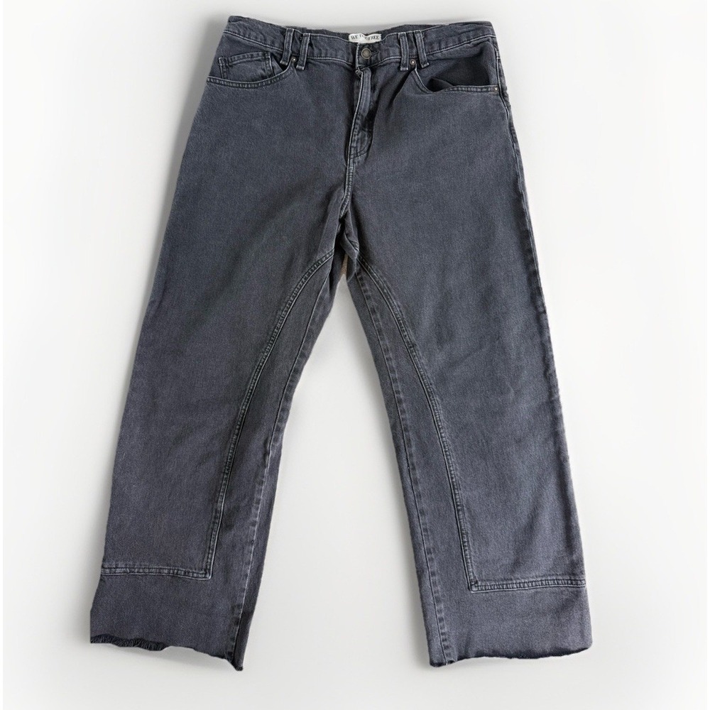 We The Free Risk Taker High Rise Straight Jeans Sz 33 Charcoal $128 Wide Barrel